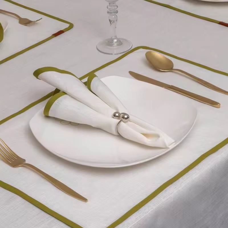 Elegant Cloth Placemats Custom Embroidery Diverse Fabrics For Dining Events HLPLA1004